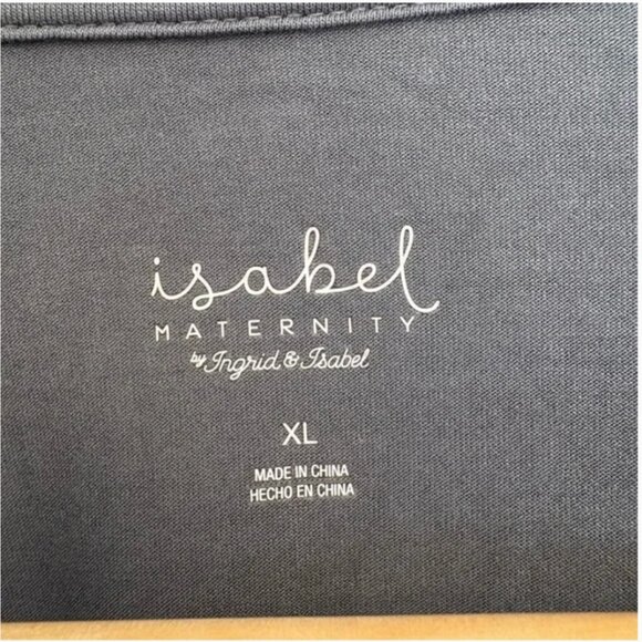 NWT Isabel Maternity by Ingrid & Isabel Gray Top – “Hello Little One” Spellout - Picture 2 of 7
